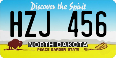 ND license plate HZJ456