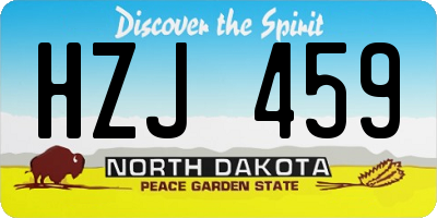 ND license plate HZJ459