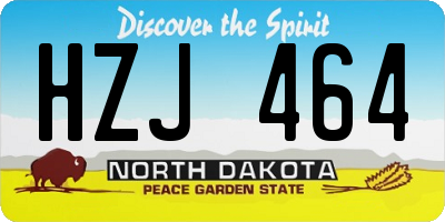 ND license plate HZJ464