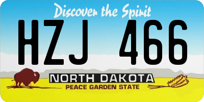 ND license plate HZJ466