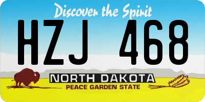 ND license plate HZJ468