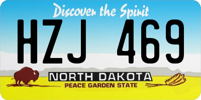 ND license plate HZJ469