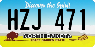 ND license plate HZJ471