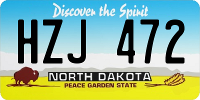 ND license plate HZJ472