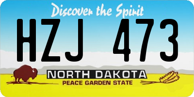 ND license plate HZJ473