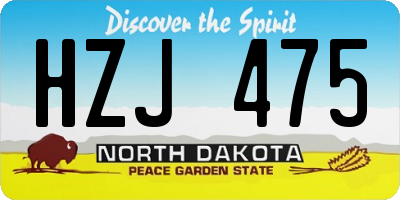 ND license plate HZJ475