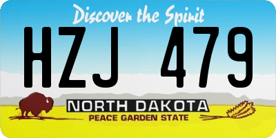 ND license plate HZJ479