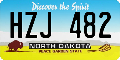 ND license plate HZJ482