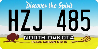 ND license plate HZJ485