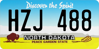 ND license plate HZJ488