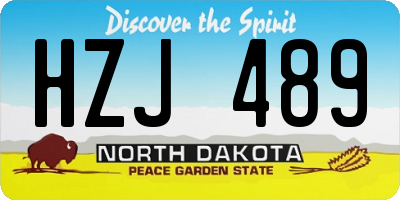 ND license plate HZJ489