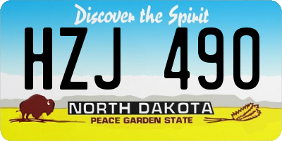 ND license plate HZJ490