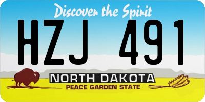ND license plate HZJ491