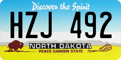 ND license plate HZJ492