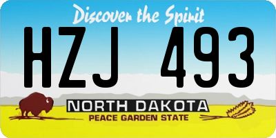 ND license plate HZJ493