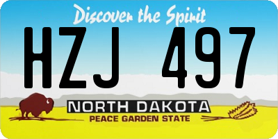 ND license plate HZJ497