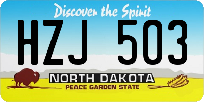 ND license plate HZJ503