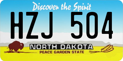 ND license plate HZJ504