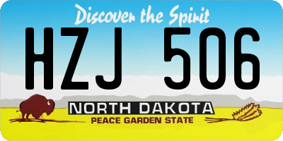 ND license plate HZJ506