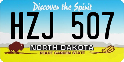 ND license plate HZJ507