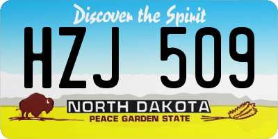 ND license plate HZJ509