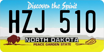ND license plate HZJ510