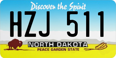 ND license plate HZJ511