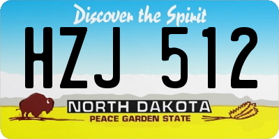 ND license plate HZJ512