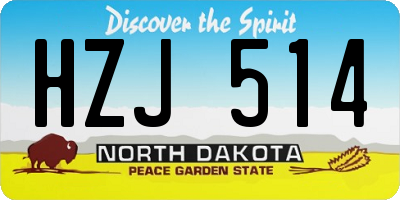 ND license plate HZJ514