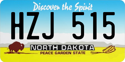 ND license plate HZJ515