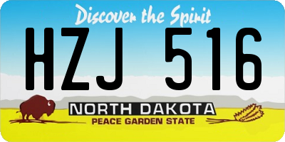 ND license plate HZJ516