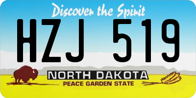 ND license plate HZJ519