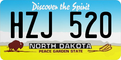 ND license plate HZJ520