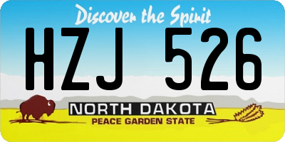 ND license plate HZJ526