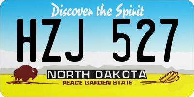 ND license plate HZJ527