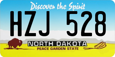 ND license plate HZJ528