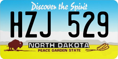 ND license plate HZJ529