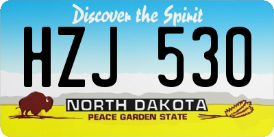 ND license plate HZJ530