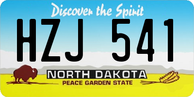 ND license plate HZJ541