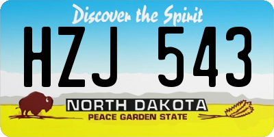 ND license plate HZJ543