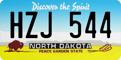 ND license plate HZJ544