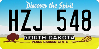 ND license plate HZJ548