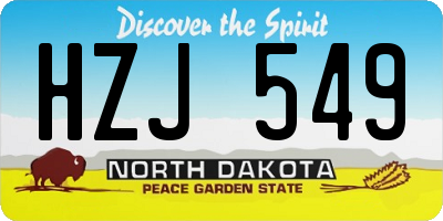 ND license plate HZJ549