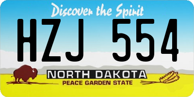 ND license plate HZJ554