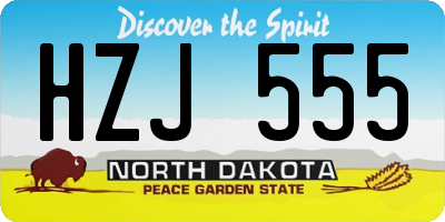 ND license plate HZJ555