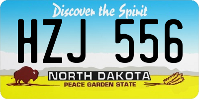 ND license plate HZJ556