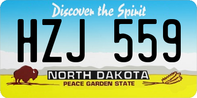 ND license plate HZJ559