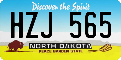 ND license plate HZJ565