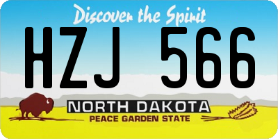 ND license plate HZJ566