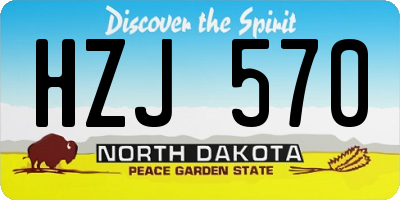 ND license plate HZJ570